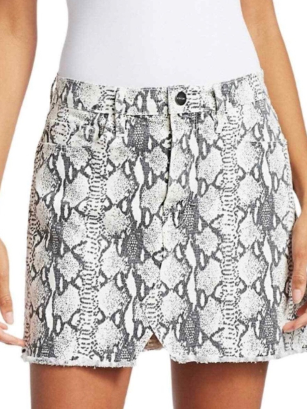 Frame Le Mini Denim Skirt Python
